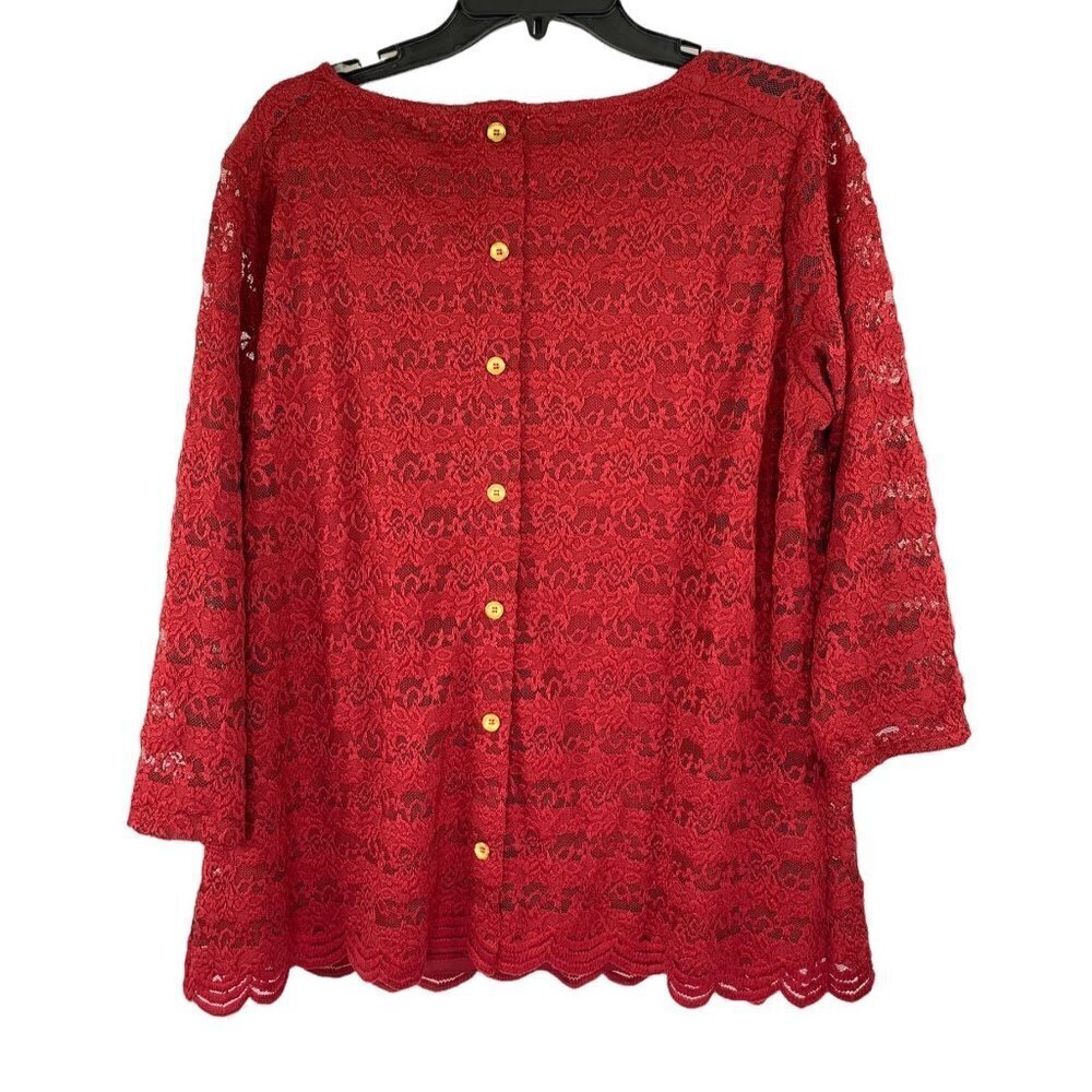 Dressbarn Women's Burgundy Blouse - Picture 2 of 6